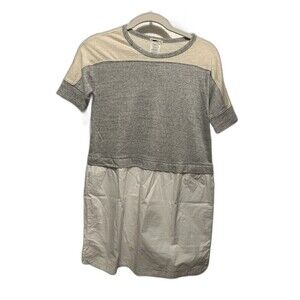 Crewcuts Girls Dress Size 12 Ivory Gray Metallic Drop‎ Waist Short Sleeve New
